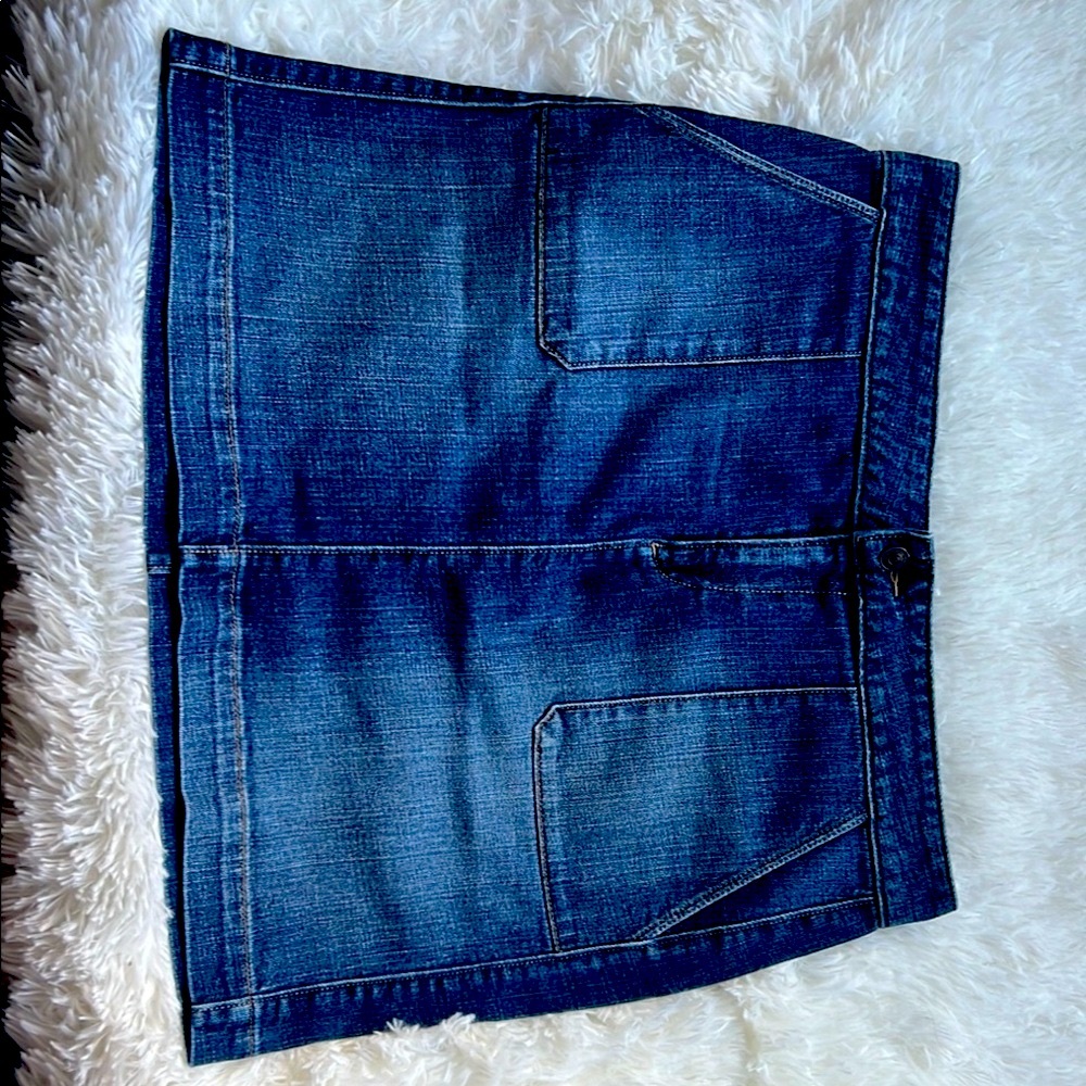 LOFT Denim Mini Skirt - Blue